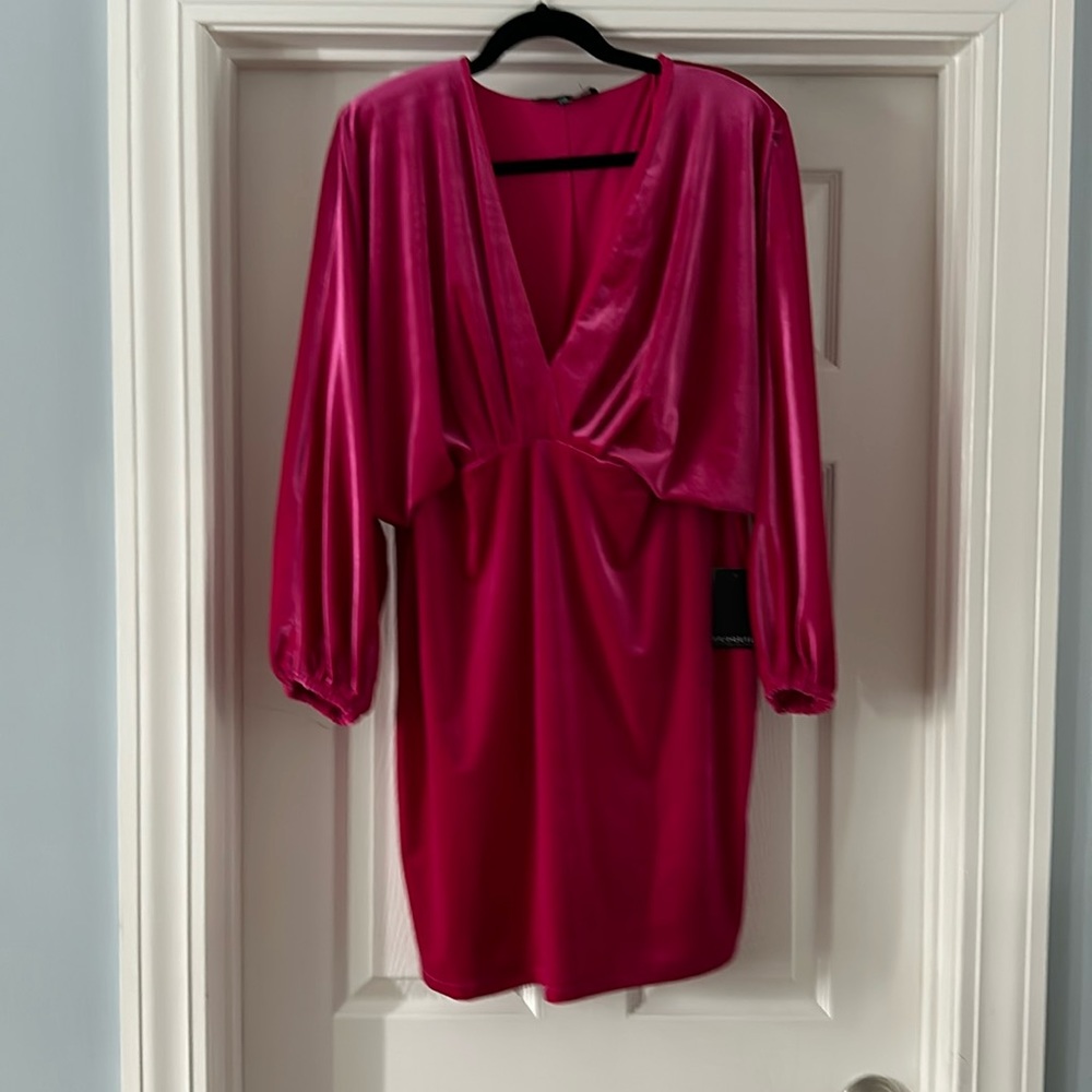 ELOQUII pink velvet dress